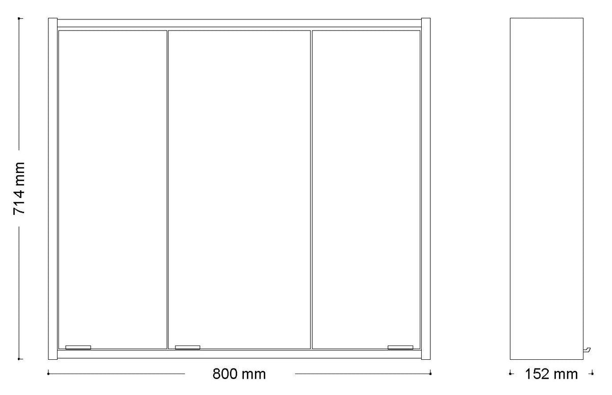 Alva Varia Spiegelschrank 80x71,4x15,2cm, LED-Lightstrip, Weiß - AQBMVASPS3.1