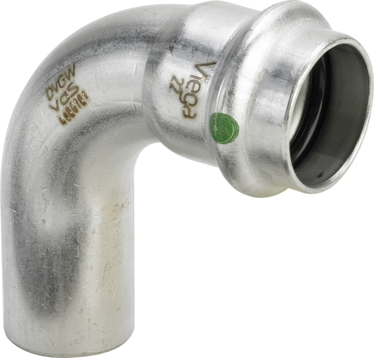 VIEGA Viega Bogen 90 Grad mit SC Sanpress Inox 2316.1 in 22mm Edelstahl   – 435 721