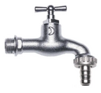 ALVA Auslaufventil M3 1" Messing matt verchromt