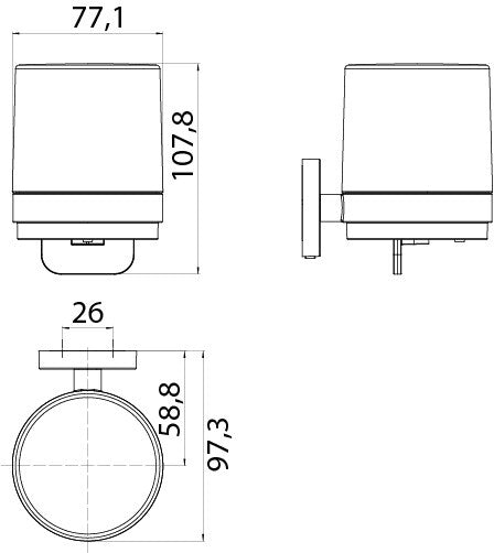 Alva Forta Seifenspender mit Hebel Kristallglas satiniert, Chrom - AQASFOSPH