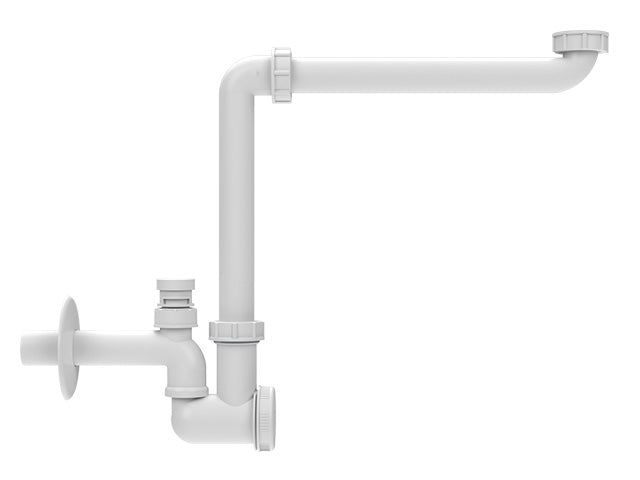 HUTTERER & LECHNER HL137N-BV/30 WT-Raumsparsiphon DN32x5/4" mit Belüftungsventil  – HL137N-BV/30