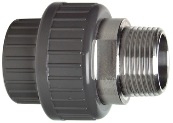 FISCHER GEORG GF Übergangsverschraubung PVC-U/1.4404 d 32x1" AG, Dichtung EPDM   – 721540708