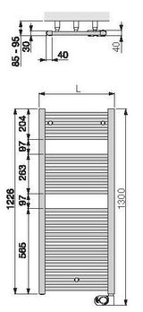 Alva Amoa Badheizkörper 120x50cm rein elektrisch, 750W, Black Matt - AQBHAM120.50EL