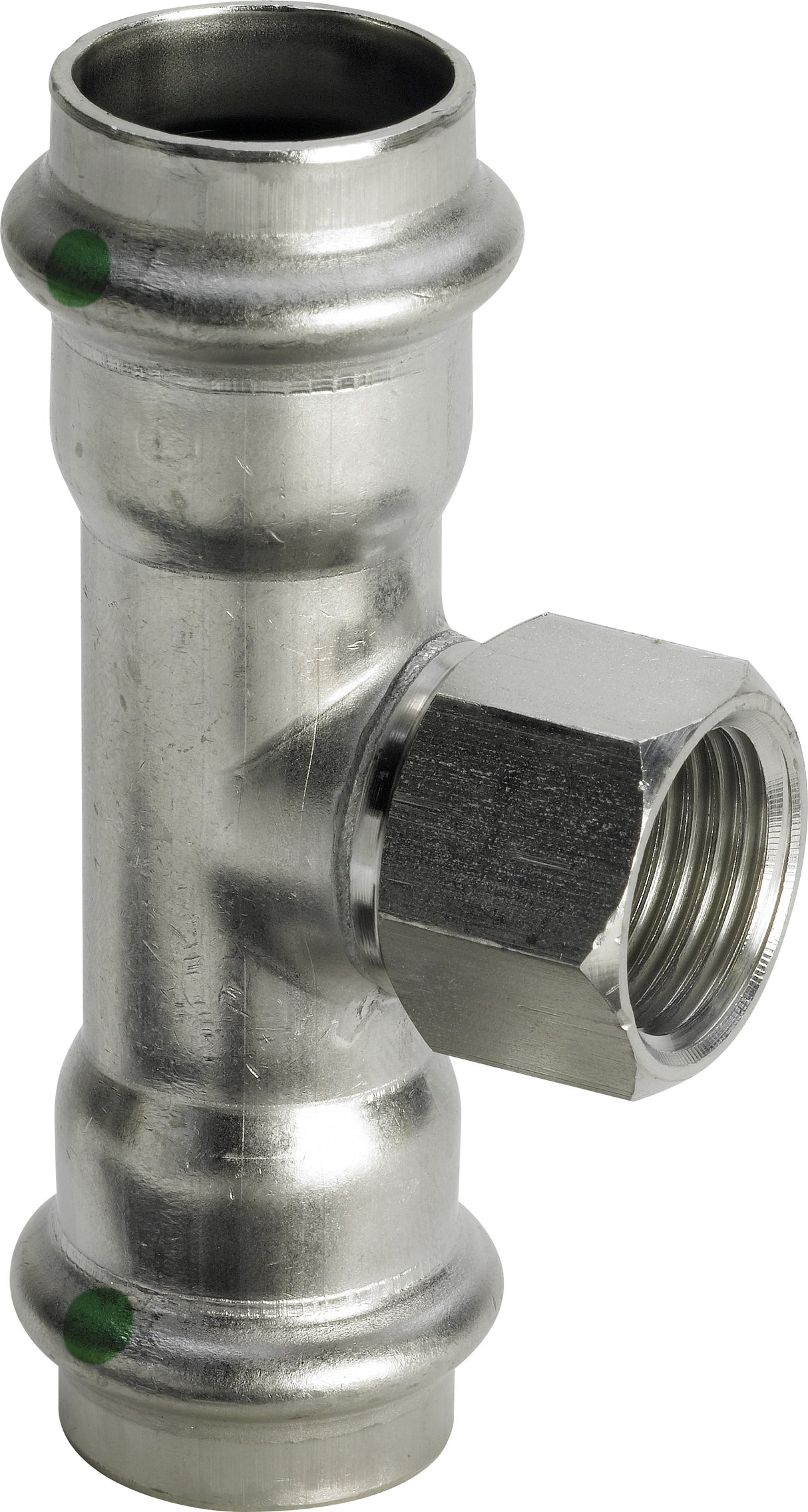 VIEGA Viega T-Stück mit SC Sanpress Inox 2317.2 in 22mm x Rp3/4 x 22mm Edelstahl   – 437 183