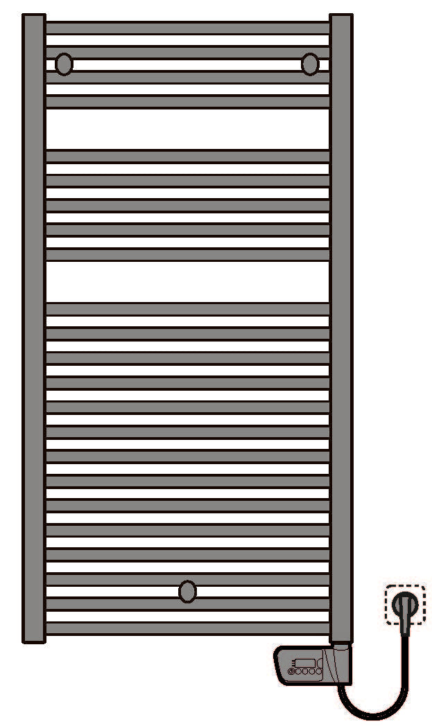 Alva Una 2.0 Badheizkörper gerade weiß rein elektrisch, 115x60cm, 500W - AQBHK115EL.2
