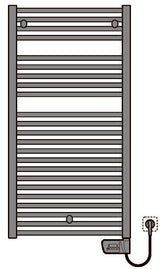 Alva Una 2.0 Badheizkörper gerade weiß rein elektrisch, 115x60cm, 500W - AQBHK115EL.2