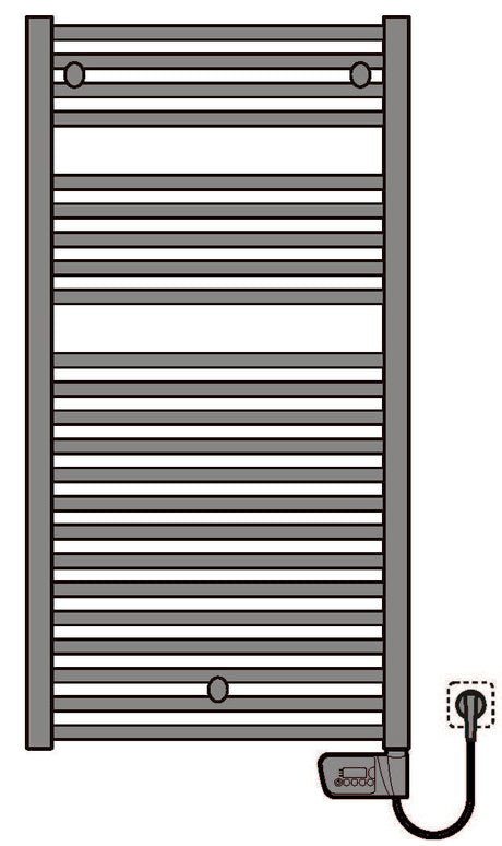 Alva Una 2.0 Badheizkörper gerade weiß rein elektrisch, 115x60cm, 500W - AQBHK115EL.2