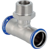 GEBERIT GE Mapress Edelstahl T-Stk. mit Abgang d22 x R3/4 x 22mm  – 31458
