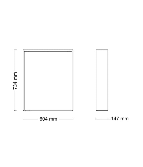 Alva Varia Spiegelschrank 60,4x73,4x14,7cm, LED-Lightstrip, Weiß - AQBMVASPS9