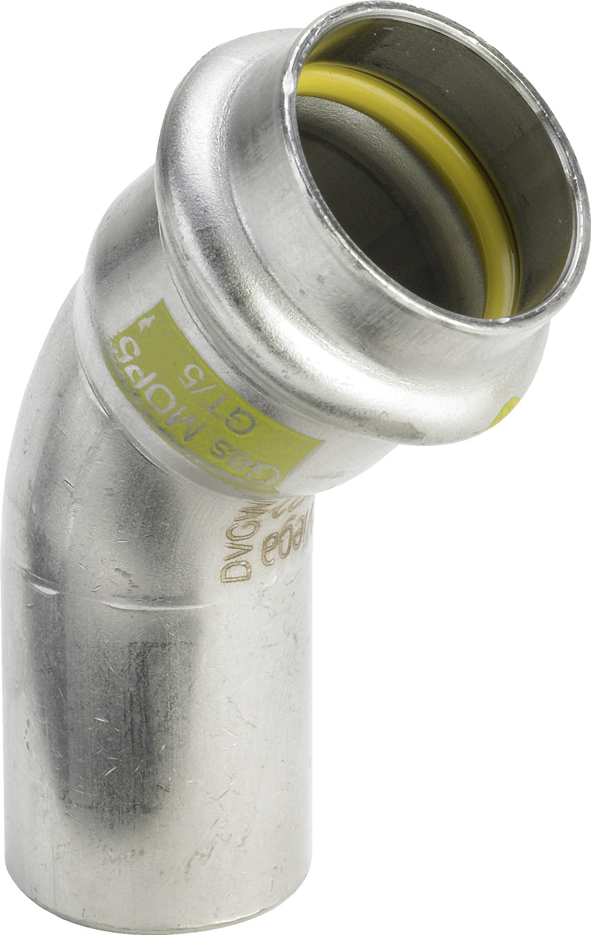 VIEGA Viega Bogen 45 Grad SC Sanpress Inox G 0226.1 für Gas in 42mm Edelstahl   – 486 242