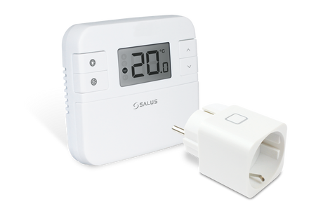 SALUS Digitales Funk-Raumthermostat, Funk Empfänger Schukostecker, 16A   – 110310