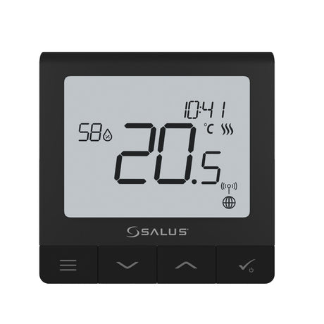 Salus Quantum Raumth. Schwarz. Unterputz 230V m.  großem Display  – 113617