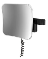 Alva Varia Kosmetikspiegel 5-fach LED, eckig 20,9cm,Gelenk.Kabel,Schwarz - AQBMVAKSPB6S