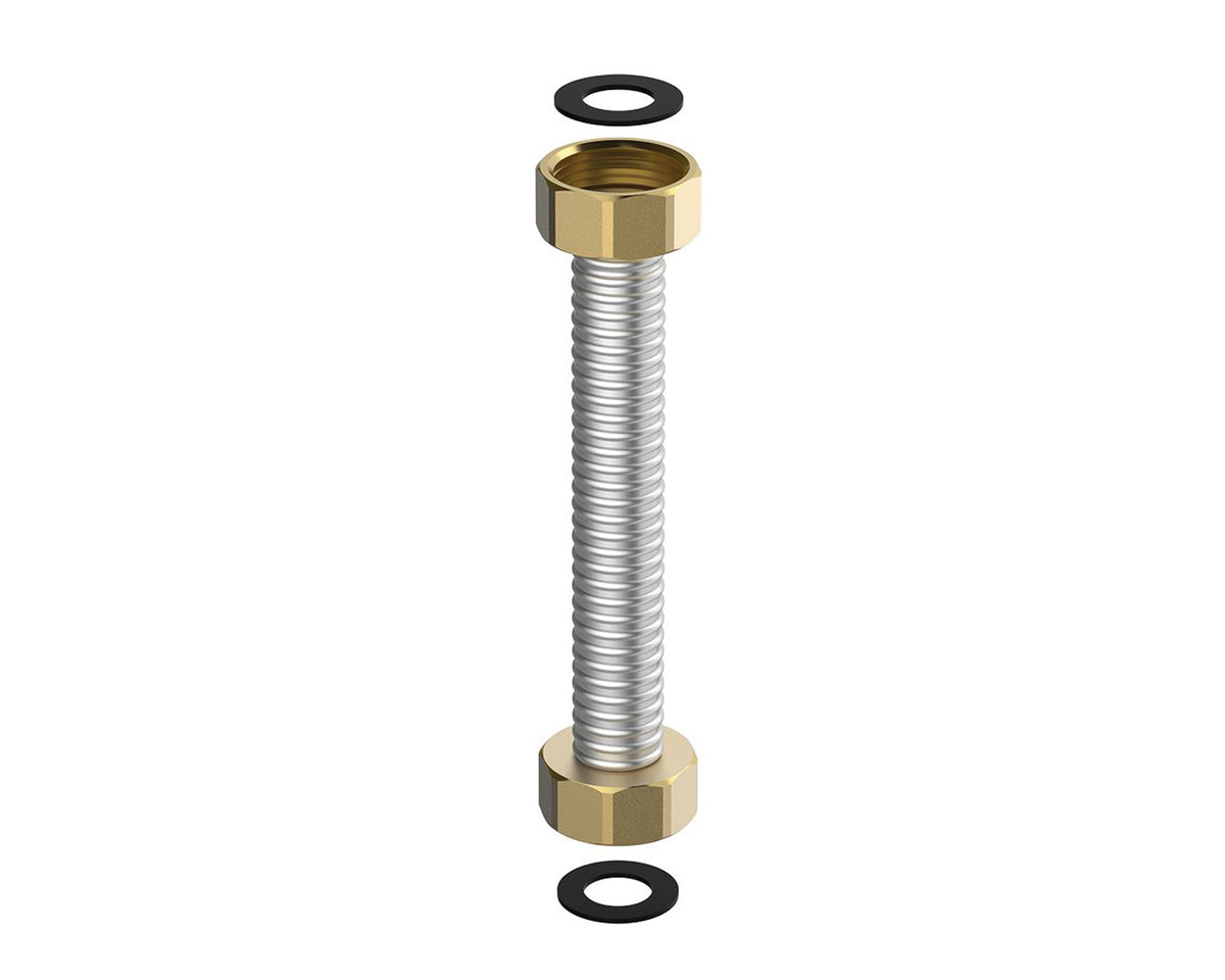 Alva Edelstahlwellrohr DN12-70cm m. 2 ÜWM 1/2" - ALEWR15.70