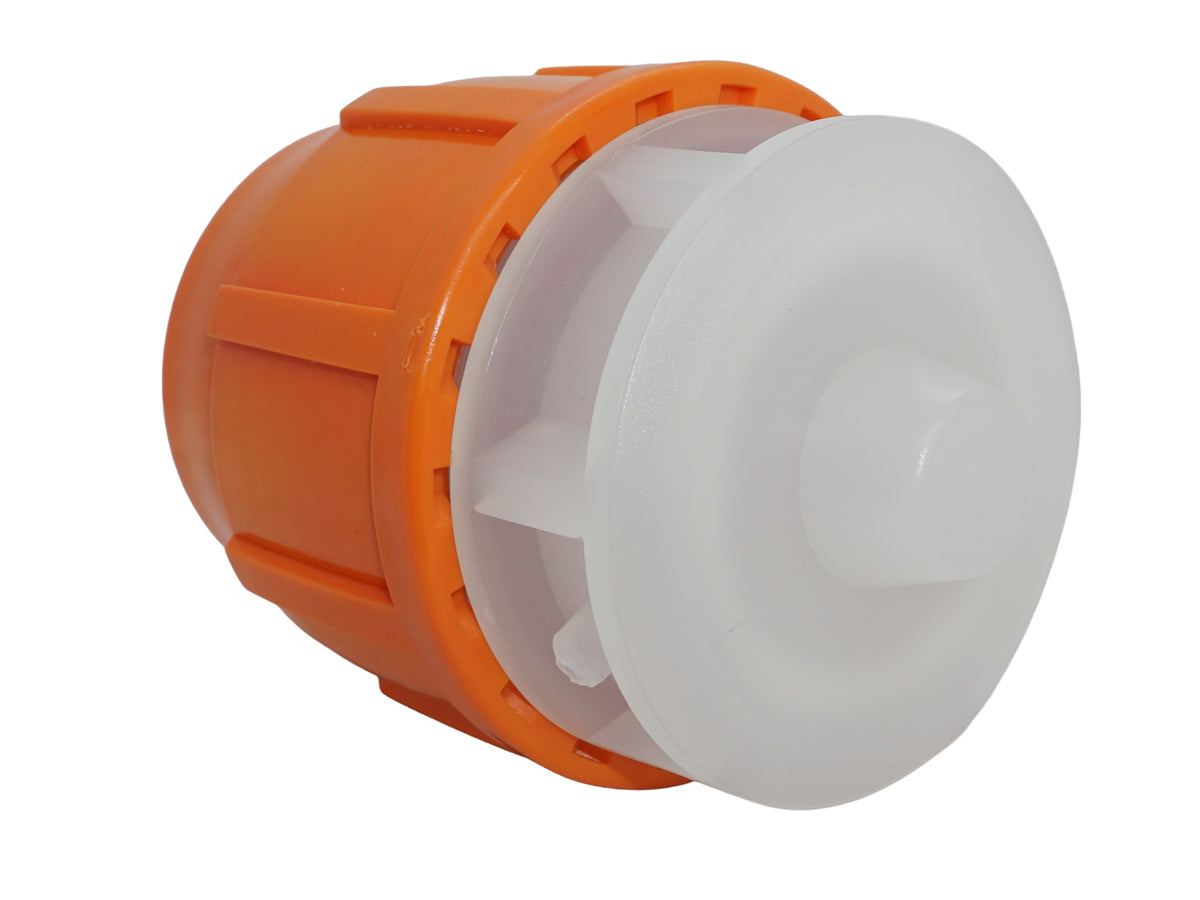 ALVA LWL Endkappe druckdicht PN16 PP transparent/orange 50mm - ATLWLEK50