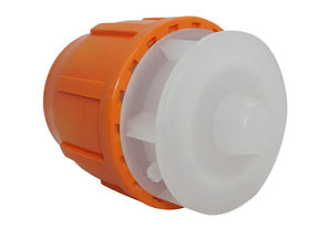 ALVA LWL Endkappe druckdicht PN16 PP transparent/orange 50mm - ATLWLEK50