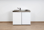ALVA Sana 1.0 Miniküche Herdteil li. Becken re., 4*-Kühlschrank, 100x88x60cm - AQMKSA100.2L1