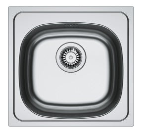 Alva Einbauspüle 455x435 mm Edelstahl ungebuerstet,  3 1/2" Stopfenventil - ACSE45N