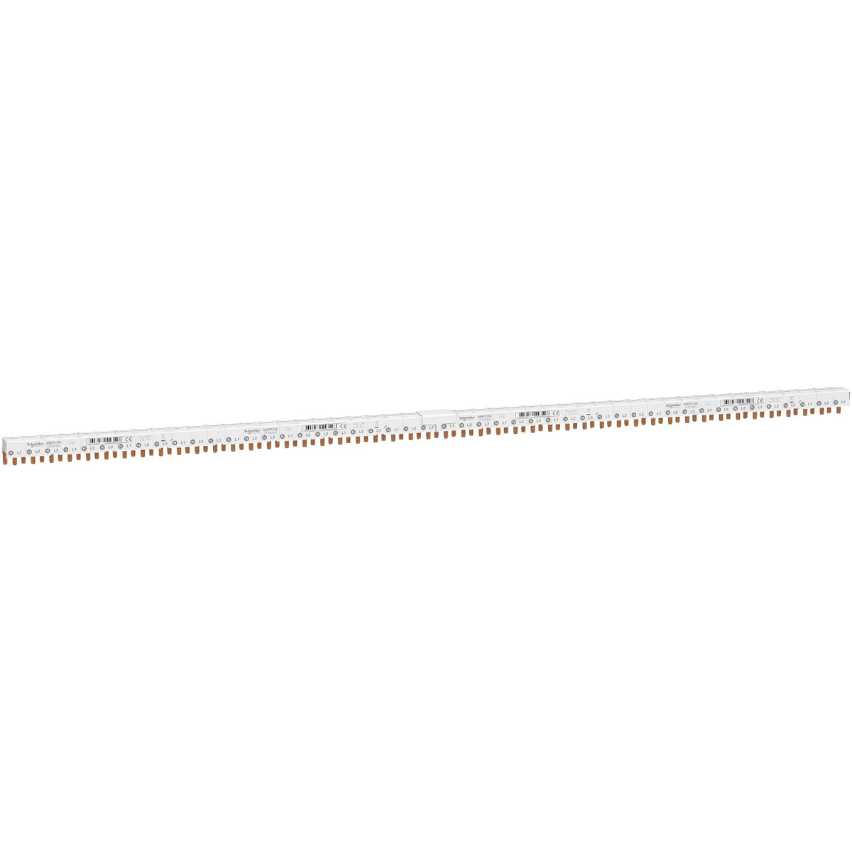 SCHNEIDER ELECTRIC Acti9 Phasenschiene Stift, 3P+N, 9mm-Sti ft Abstand, 48 Module, Anschluss oben  – A9XPC748