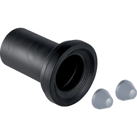 GEBERIT GE Anschlussstutzen fuer Wand-WC d90mm, L30, inkl. Deckkapen mattchrom   – 152.428.46.1