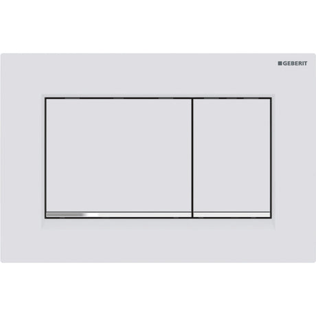 GEBERIT GE Betaetigungsplatte Sigma20 2-Mengen weissmatt lackiert/glanzchrom, square   – 115.883.JT.1