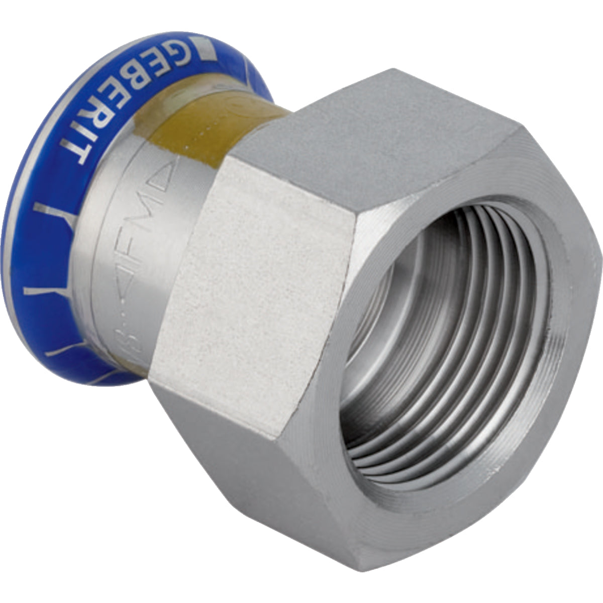 GEBERIT GE Mapress Edelstahl Gas Uebergang d18mm x Rp1/2  – 34084