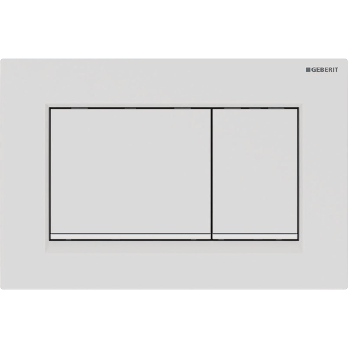 GEBERIT GE Betaetigungsplatte Sigma20 2-Mengen Kunststoff, mattweiss, square   – 115.883.01.1