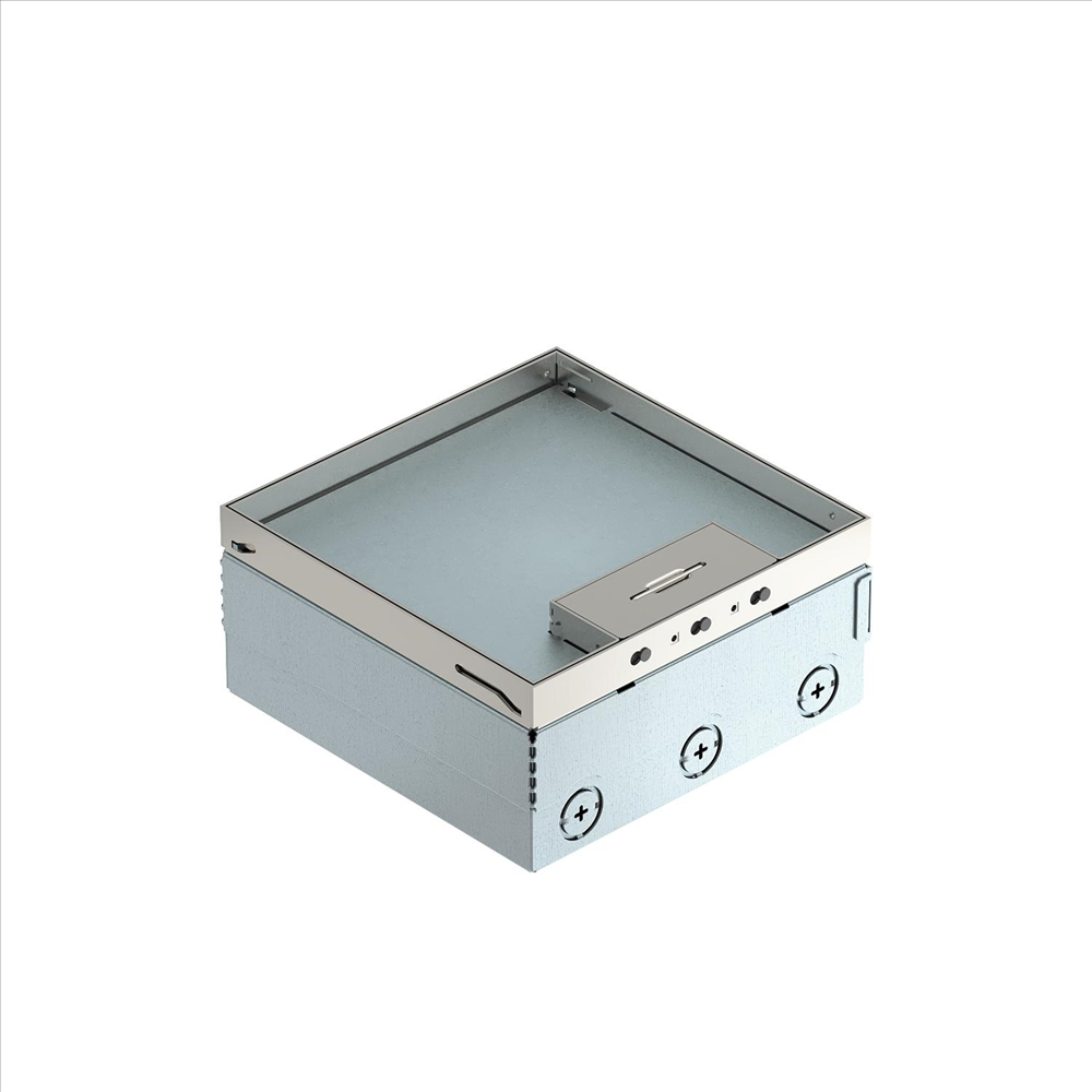 OBO Bodentank komplett 3fach VDE-Steckdose E delstahl, rostfrei A2 1.4301  – 7427216
