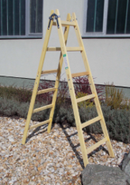 Alva Holz Doppelleiter mit 6 Sprossen ™NORM EN 131-1,-2,-3,  H”he 196,5 cm - HDL6SP