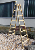 Alva Holz Doppelleiter mit 12 Sprossen ™NORM EN 131-1,-2,-3,  H”he 376,5 cm - HDL12SP