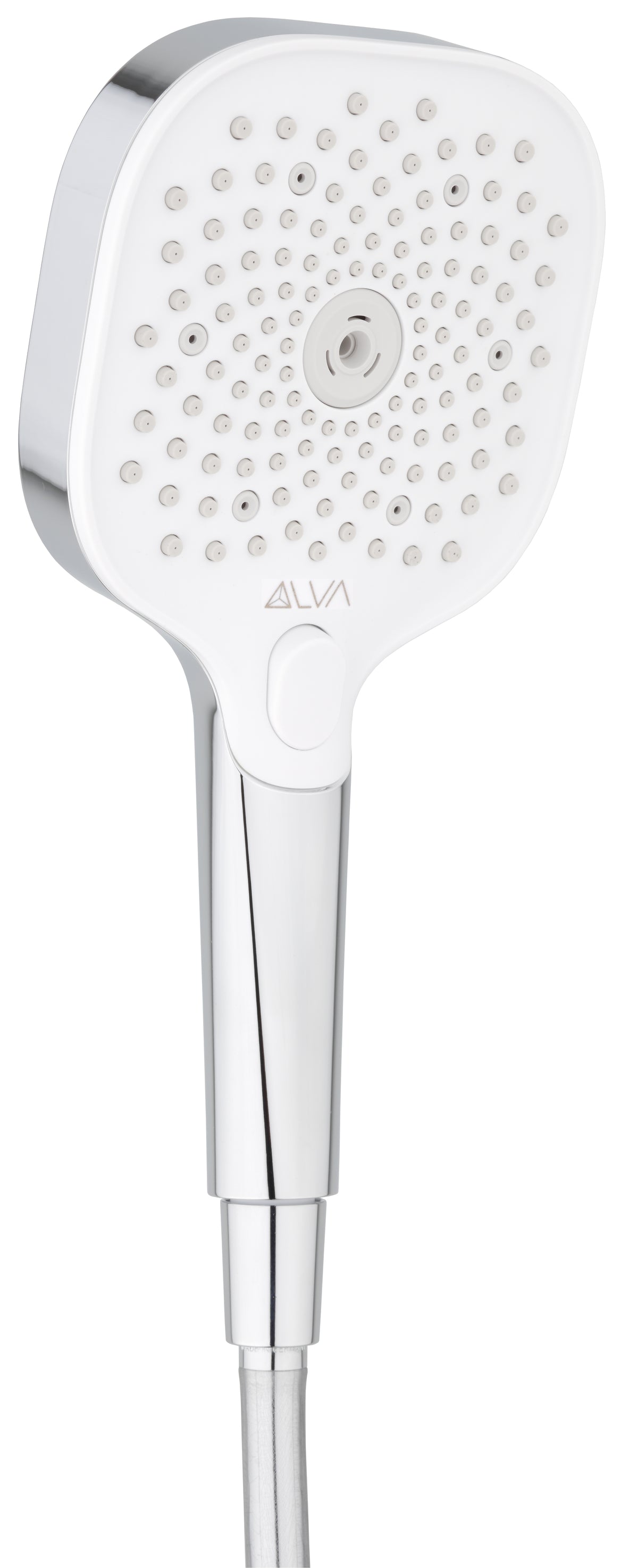 Alva Varia Handbrause 3-fach softedge m. KTW-Zulassung, Drucktaste, Chrom - AQARVAHB3.12