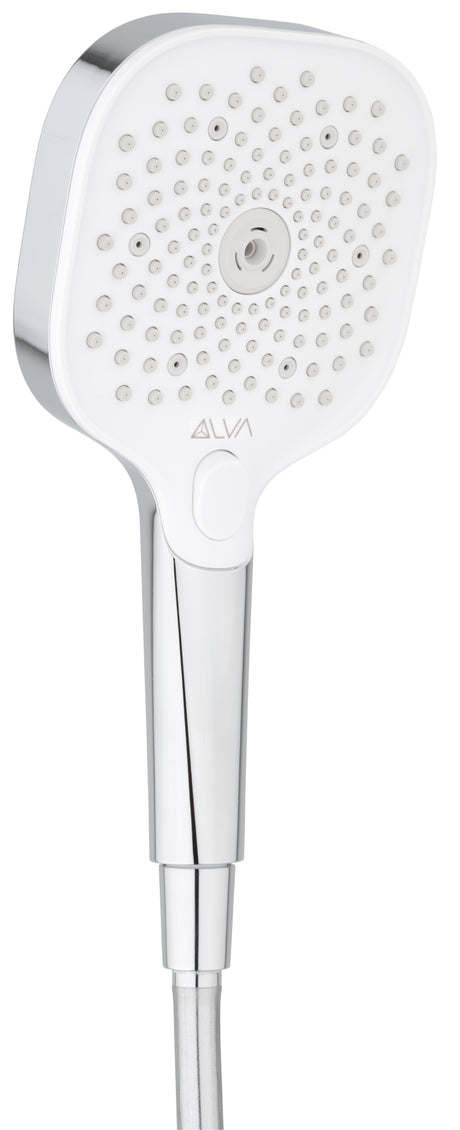 Alva Varia Handbrause 3-fach softedge m. KTW-Zulassung, Drucktaste, Chrom - AQARVAHB3.12