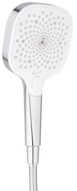 Alva Varia Handbrause 3-fach softedge m. KTW-Zulassung, Drucktaste, Chrom - AQARVAHB3.12