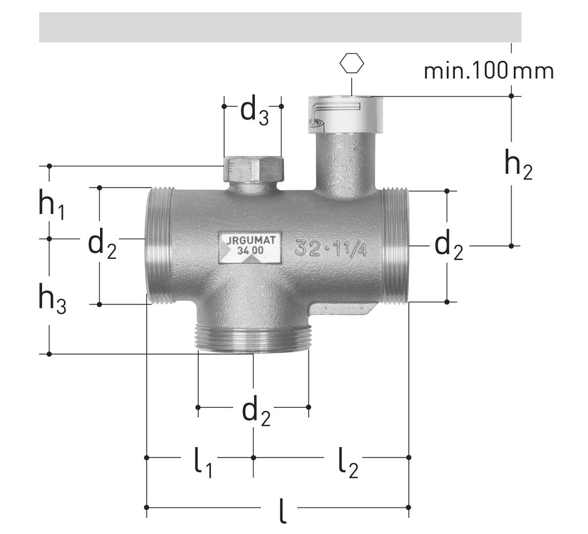 FISCHER GEORG Jrgumat Thermomischer PN 10, 1" Temperatur : 55°C  – 350760313