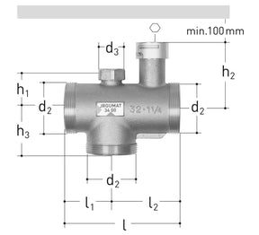 FISCHER GEORG Jrgumat Thermomischer PN 10, 1" Temperatur : 55°C  – 350760313