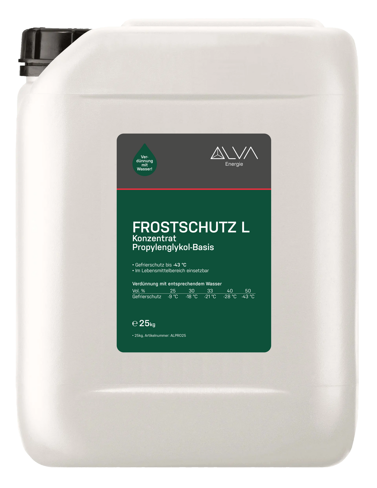 ALVA Frostschutz L Konzentrat, Propylenglykol-Basis, 25 kg