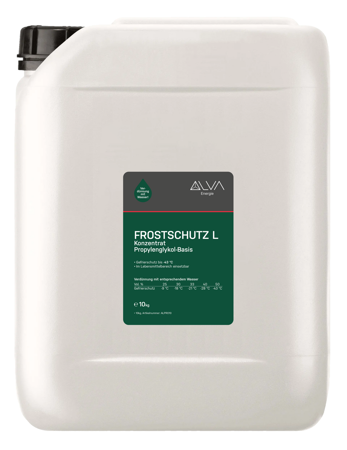 Alva Frostschutz L, Konzentrat Propylenglykol-Basis, 10 kg - ALPRO10