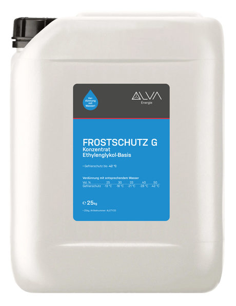Alva Frostschutz G, Konzentrat Ethylenglykol-Basis, 25 kg - ALETY25
