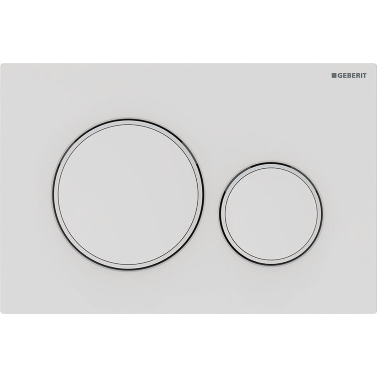GEBERIT GE Betaetigungsplatte Sigma20 2-Mengen Kunststoff, mattweiss, round   – 115.882.01.1