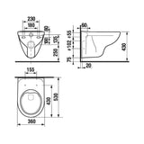 Alva Una Wand-WC Tiefspüler spülrandlos, Weiß - AQWWCTS.1