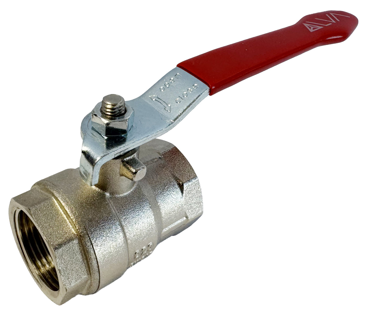Alva Kugelhahn Heizung MS 1/4" IG/IG Hebelgr.Stahl verz. rot PN25 Stopfbuchse - ACKH1/4N