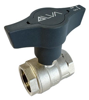 Alva Kugelhahn ISO T-Griff MS 1/2" IG/IG voller Durchgang PN25 Stopfbuchse - ACKHISOT1/2N