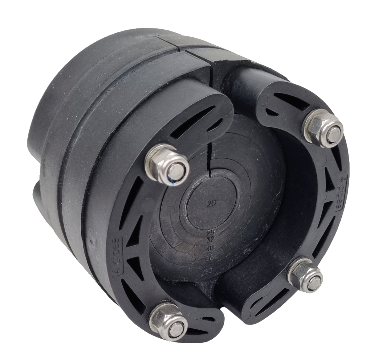 ALVA RDF univ.DN100/18-20-63 PA6 geteilt B=1x40mm EPDM Schr. V2A Muttern V4A