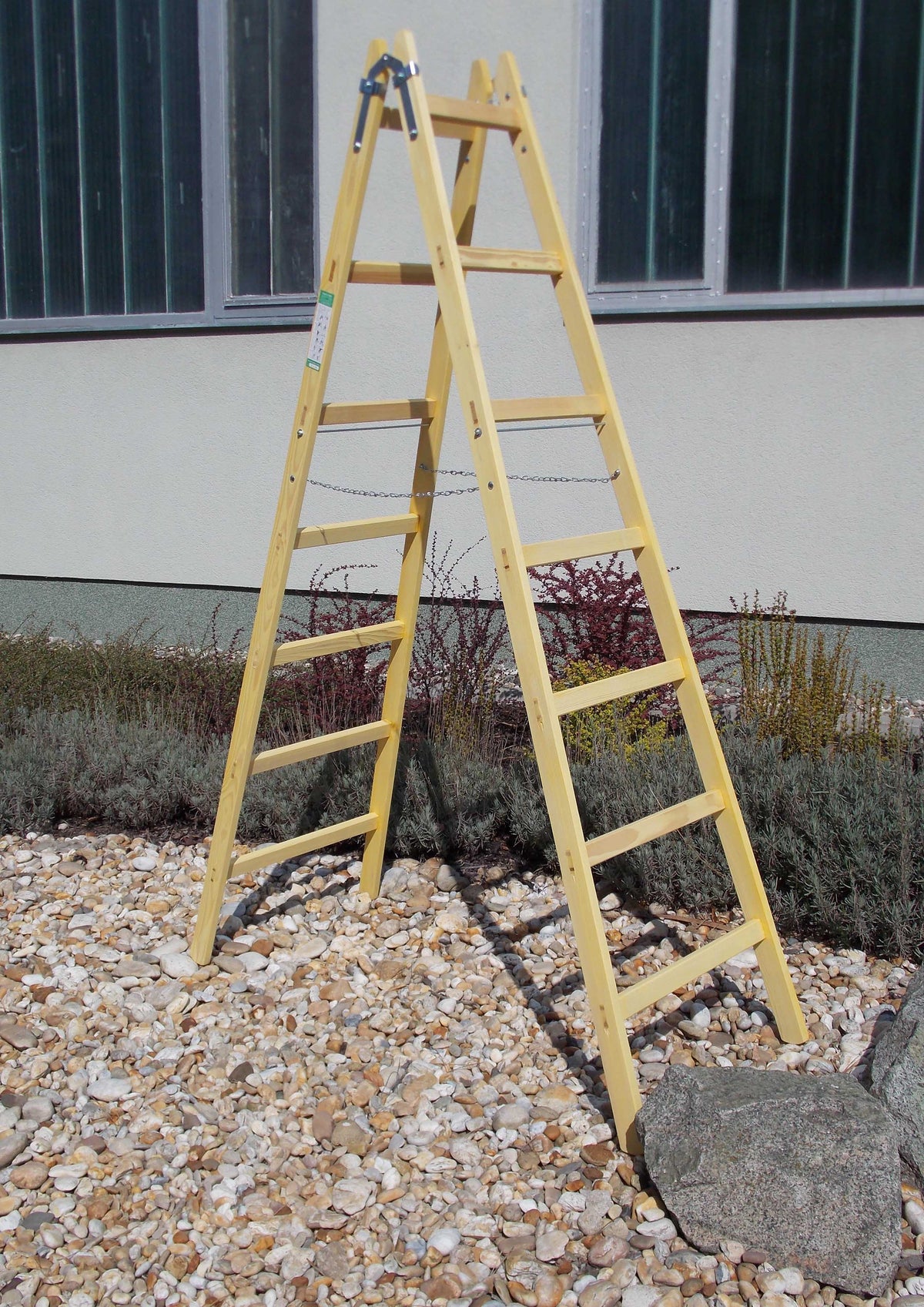 Alva Holz Doppelleiter mit 7 Sprossen ÖNORM EN 131-1,-2,-3,  Höhe 226,5 cm - HDL7SP