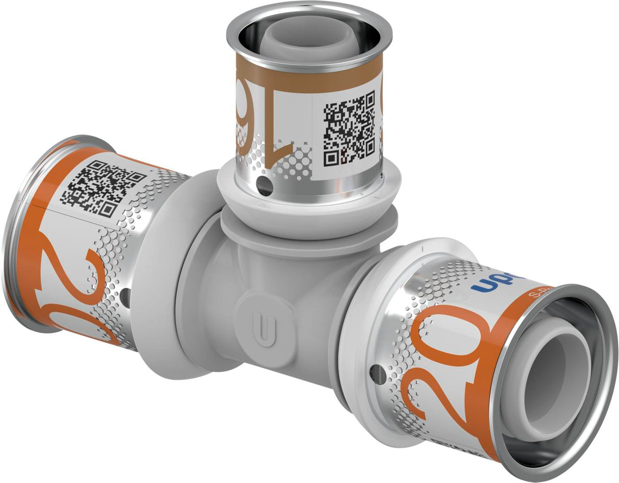 UPONOR Uponor S-Press PLUS T-Stück reduziert PPSU 20-16-20   – 1039950
