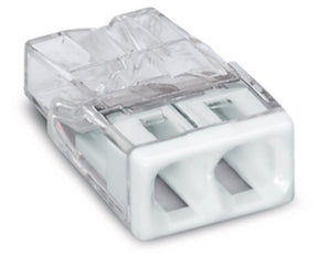 WAGO COMPACT Verbindungsdosenklemme 2-polig max. 2,5 mm², transparent/weiß   – 2273-202