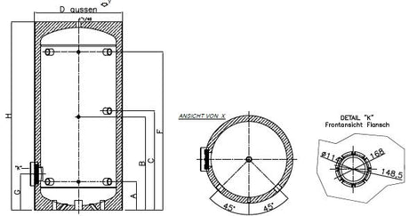 Alva Wärmepumpen Puffersp. mit Flansch 100 L, weiss, PU 55 mm - ALWPPS100FW