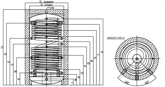 Alva Schicht-Kombispeicher mit 2 WT 1000 L,Silber Vlies 100 mm, WT 3,0/2,0m2 - ALSKS10002W
