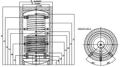 Alva Schicht-Kombispeicher mit 1 WT 500 L,Silber Vlies 100 mm, WT 2,0 m2 - ALSKS5001W