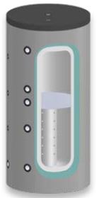 Alva Schicht-Pufferspeicher 500 L,Silber Vlies 100 mm - ALSPS500